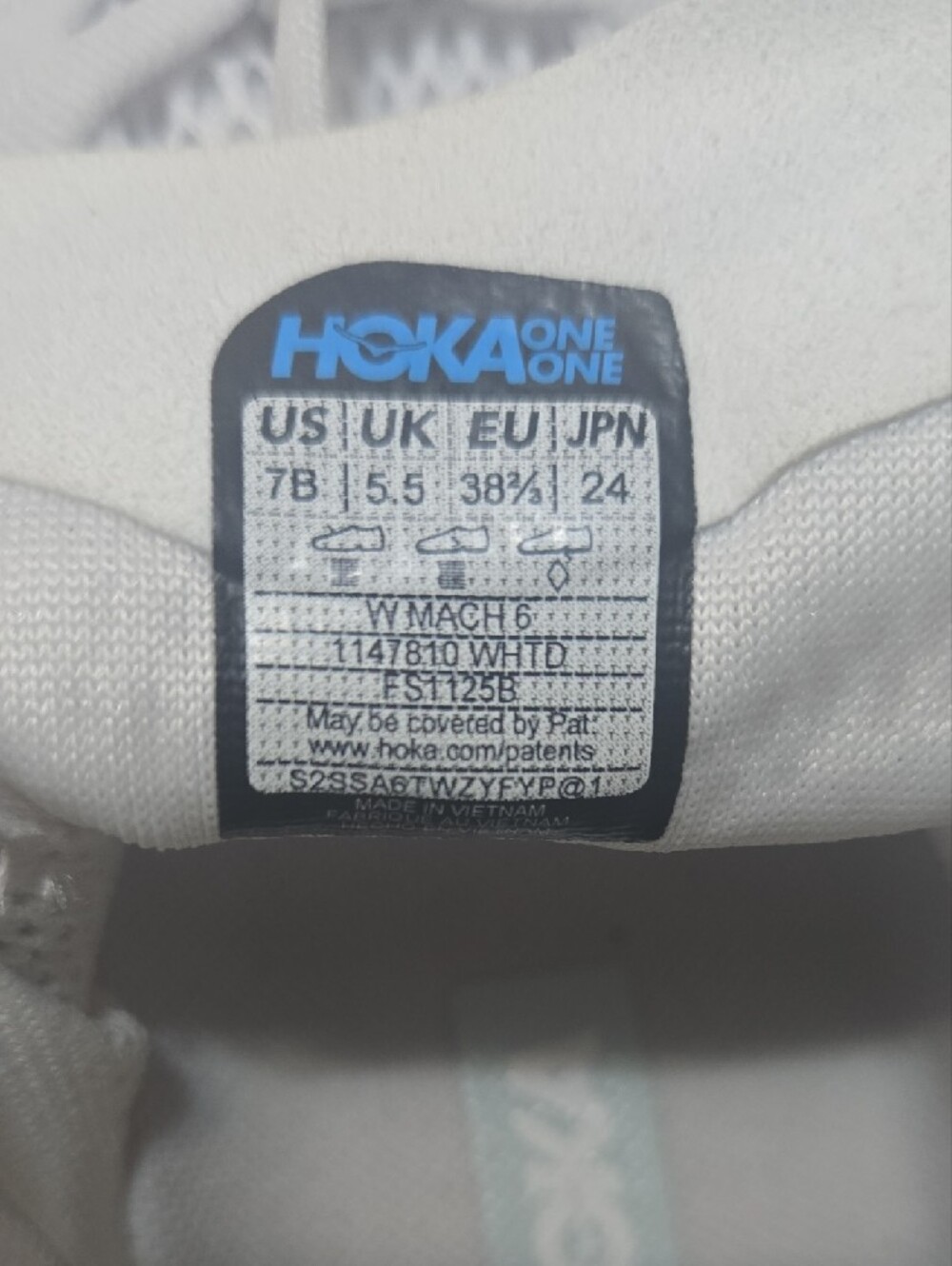 Hoka One One White Running Shoes with Light Blue Accents - Picture 6 of 6